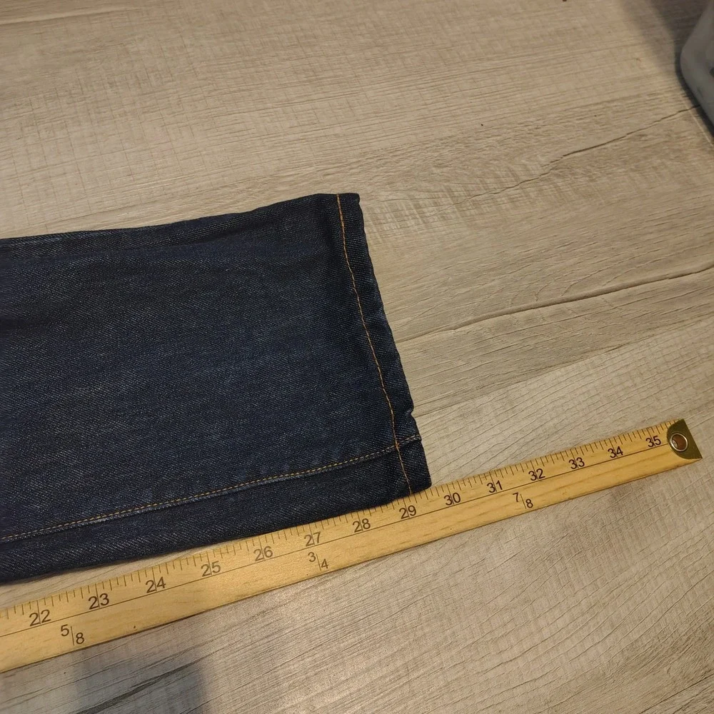 Sid Mashburn Mens Dark Wash Indigo Button Fly Straight Leg Denim Jeans 34x29